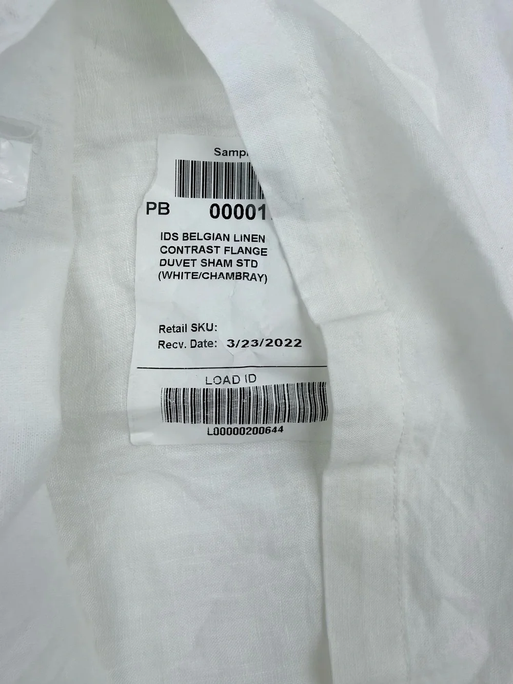 POTTERY BARN Standard Sham Belgian Flax Linen Contrast Flange